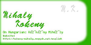 mihaly kokeny business card
